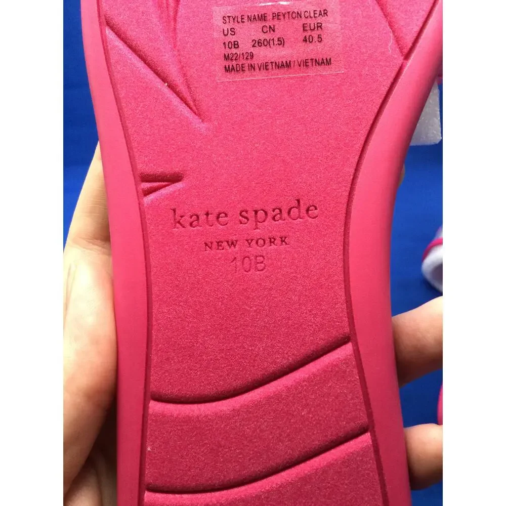 Kate Spade Peyton Clear Pink Sandal Womens 10B